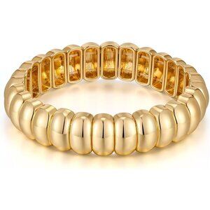 Gold Silver Style C Chunky Bangle Bracelet for Women and Men Fashion Jewelry